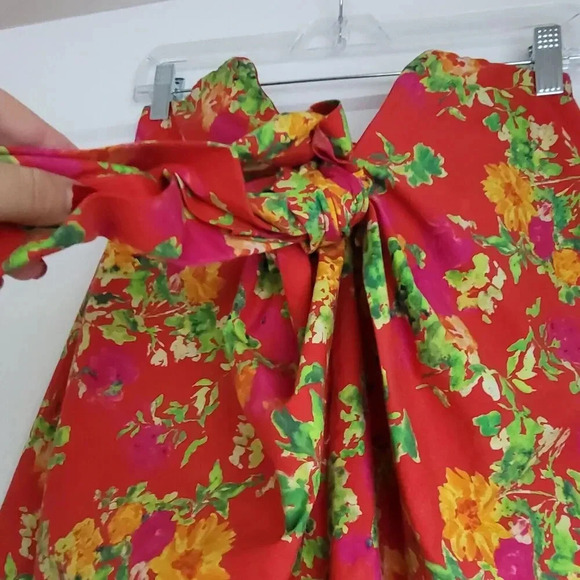 $420 Caroline Constas Kaia Strapless Bustier Mini Dress Red Radiant Flor… - Picture 12 of 16